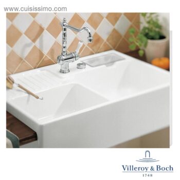 VILLEROY & BOCH VILLEROY & BOCH - Keramický drez Double-bowl sink Stone white modulový 895 x 630 x 220 bez excentra 632391RW