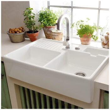 VILLEROY & BOCH VILLEROY & BOCH - Keramický drez Double-bowl sink Stone white modulový 895 x 630 x 220 bez excentra 632391RW