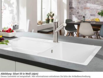 VILLEROY & BOCH VILLEROY & BOCH - Keramický drez Siluet 50 Stone white nástavný 900 x 510 bez excentra 333501RW