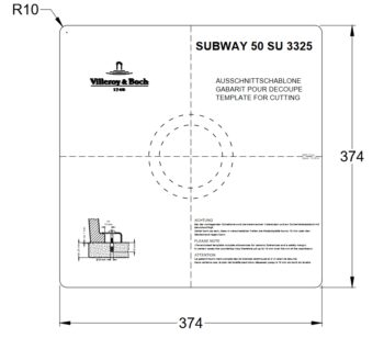 VILLEROY & BOCH VILLEROY & BOCH - Keramický drez Subway 50 SU Graphit podstavný 440 x 440 bez excentra 332501i4