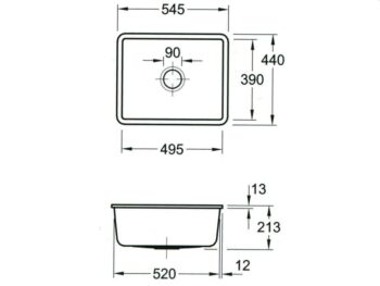 VILLEROY & BOCH VILLEROY & BOCH - Keramický drez Subway 60 SU Graphit podstavný 545 x 440 bez excentra 331001i4