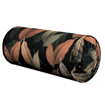 Valček so záložkami, borskyňovo - hnedé listy na čiernom pozadí, Ø 20 x 50 cm, Abigail, 143-21