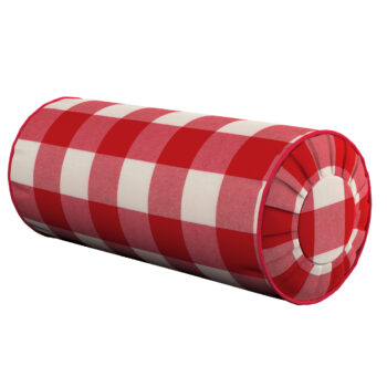 Valček so záložkami, červeno-biele veľké káro, Ø 20 x 50 cm, Quadro, 136-18
