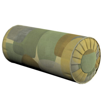 Valček so záložkami, geometrické vzory v zeleno - hnedých farbách, Ø 20 x 50 cm, Vintage 70's, 143-72