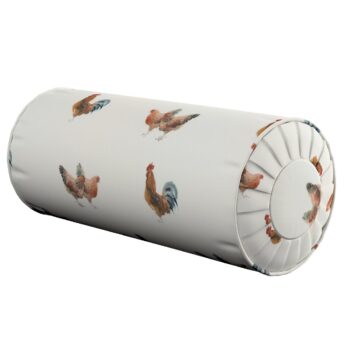 Valček so záložkami, hnedé kohúty na krémovom podklade, Ø 20 x 50 cm, Flowers, 141-80
