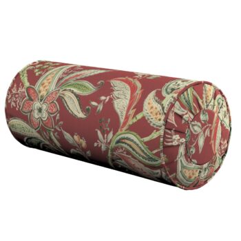 Valček so záložkami, kvetinové vzory na pozadí z tehlovo-červenom podklade, Ø 20 x 50 cm, Gardenia, 142-12