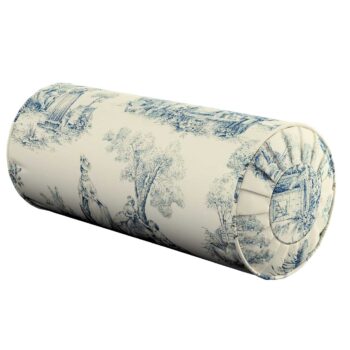 Valček so záložkami, modrý vzor na svetlobéžovom podklade, Ø 20 x 50 cm, Avinon, 132-66
