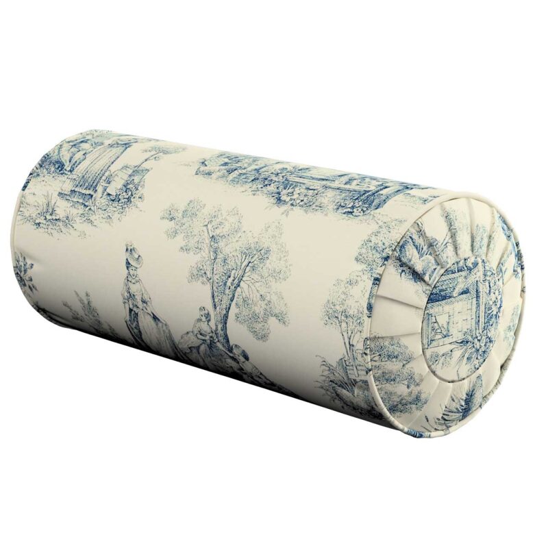 Valček so záložkami, modrý vzor na svetlobéžovom podklade, Ø 20 x 50 cm, Avinon, 132-66 Valček so záložkami, modrý vzor na svetlobéžovom podklade, Ø 20 x 50 cm, Avinon, 132-66