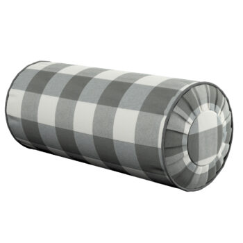 Valček so záložkami, sivo-biele veľké káro, Ø 20 x 50 cm, Quadro, 136-13