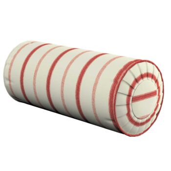 Valček so záložkami, svetlo a tmavo bordový pásik na svetlobéžovom podklade , Ø 20 x 50 cm, Avinon, 129-15