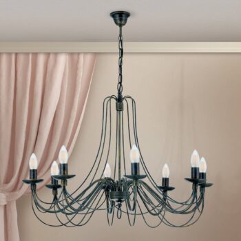Veľký 8-pl. visiaci luster CLARA vidiecky dom