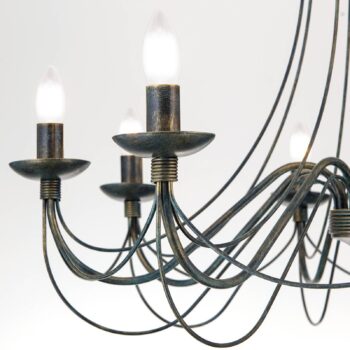 Veľký 8-pl. visiaci luster CLARA vidiecky dom