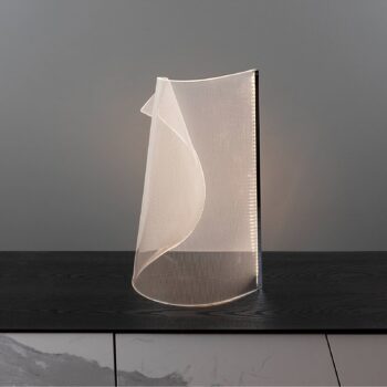 Velos II LED stolová lampa, chróm, stmievač, kov, plast