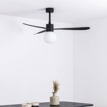 Ventilátor Amelia Ball LED svietidlo čierna