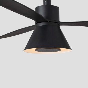 Ventilátor Amelia Cone, LED svietidlo, čierna