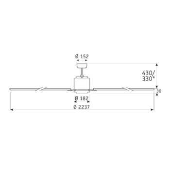 Ventilátor Big Smooth Eco 220 cm titán-striebro
