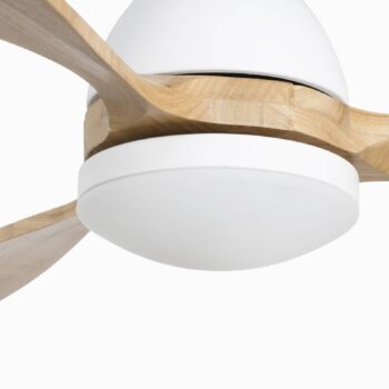 Ventilátor Poros, LED svietidlo biela/drevo svetlá