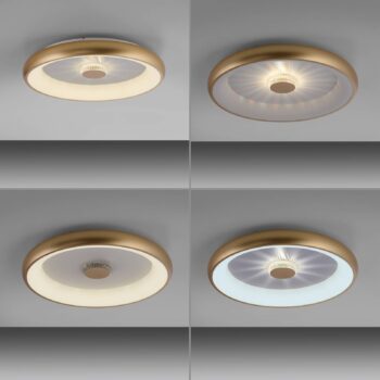 Vertigo LED stropné svietidlo, CCT, Ø 61,5 cm, mosadz