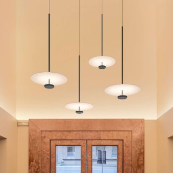 Vibia Flat závesné LED svetlo 1-pl. Ø 55cm sivá L1