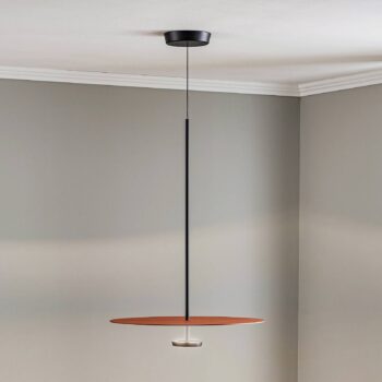 Vibia Flat závesné LED svetlo 1pl. Ø 55cm terakota