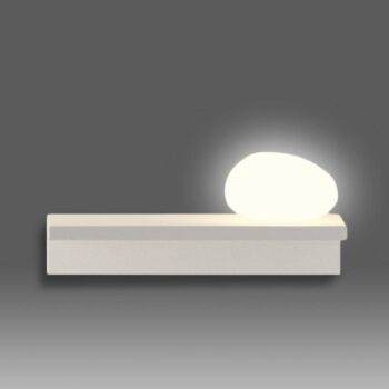 Vibia LED nástenné svetlo Suite, kameň vpravo, biela, 14 cm