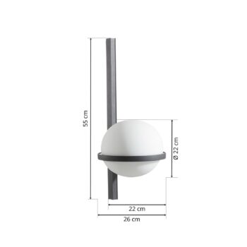 Vibia Palma 3710 nástenné LED svietidlo, grafit