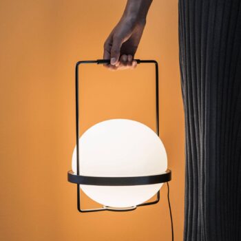 Vibia Palma 3740 LED stolová lampa zo skla, grafit