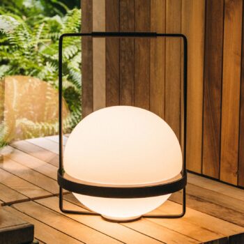 Vibia Palma 3740 LED stolová lampa zo skla, grafit