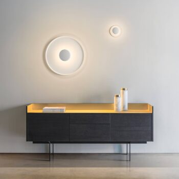Vibia Top nástenné LED svietidlo Ø 17 cm biela