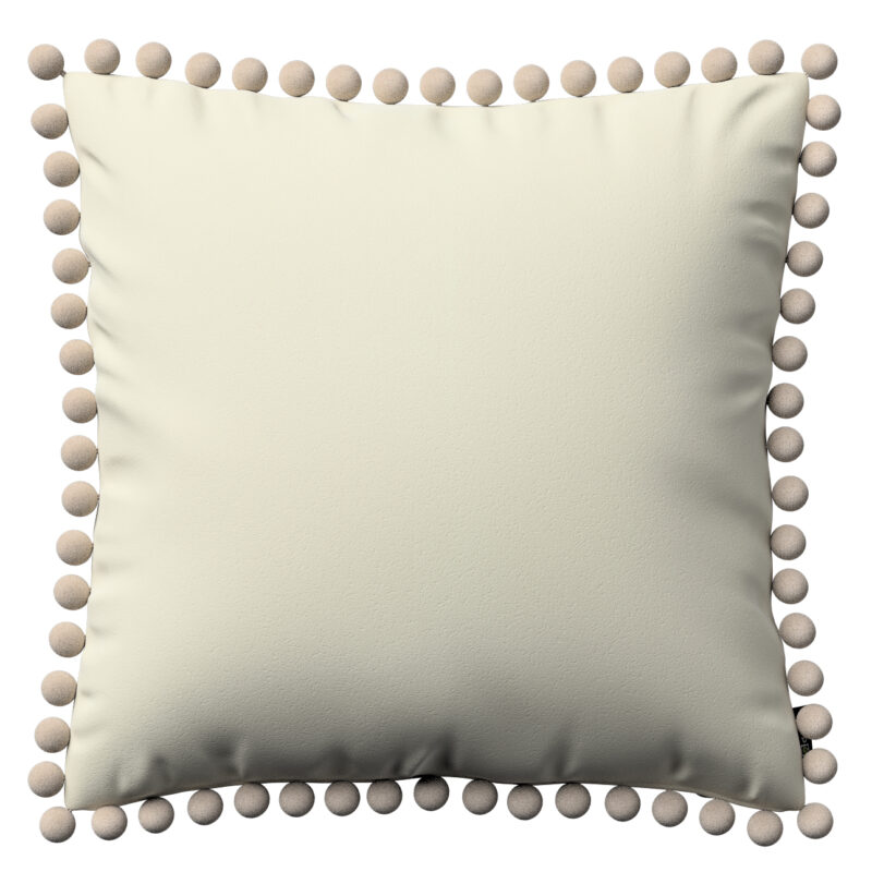 Viera s brmbolcami, OffWhite, 45 x 45 cm, Velvet, 704-10 Viera s brmbolcami, OffWhite, 45 x 45 cm, Velvet, 704-10