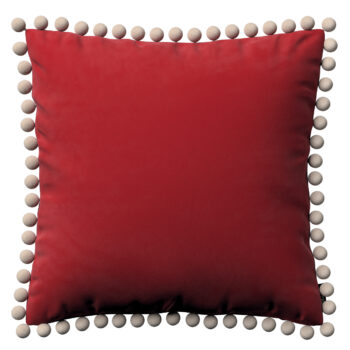 Viera s brmbolcami, Rød, 45 x 45 cm, Velvet, 704-15