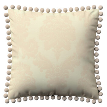 Viera s brmbolcami, béžová tkanina s vytkaným ornamentom , 45 x 45 cm, Damasco, 613-01