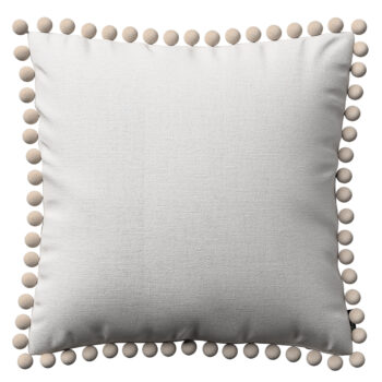 Viera s brmbolcami, biela, 45 x 45 cm, Linen, 392-04