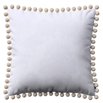 Viera s brmbolcami, biela tkanina s vytkaným ornamentom , 45 x 45 cm, Damasco, 613-00