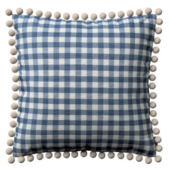 Viera s brmbolcami, granátovo-biele káro, 45 x 45 cm, Quadro, 136-01