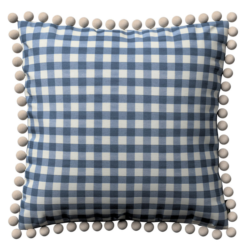 Viera s brmbolcami, granátovo-biele káro, 45 x 45 cm, Quadro, 136-01 Viera s brmbolcami, granátovo-biele káro, 45 x 45 cm, Quadro, 136-01