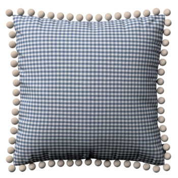 Viera s brmbolcami, granátovo -biele malé káro, 45 x 45 cm, Quadro, 136-00