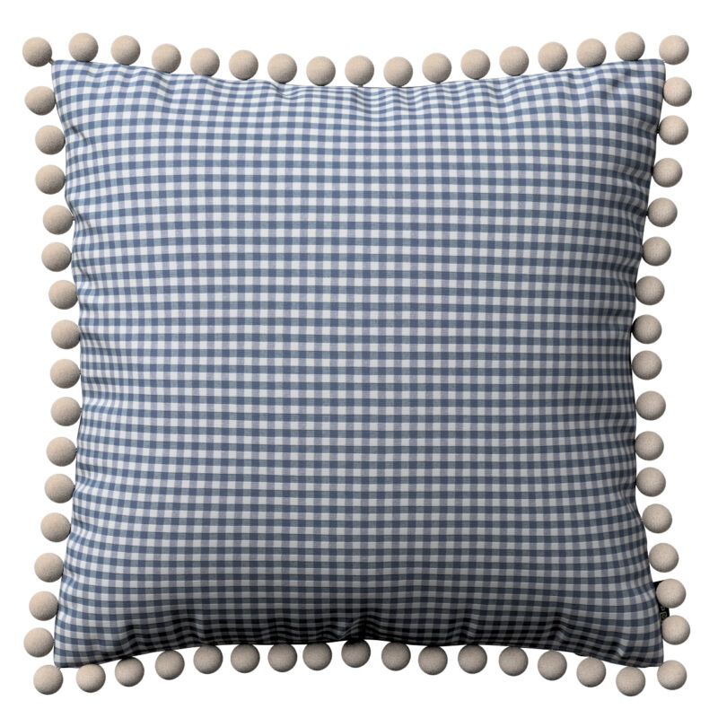 Viera s brmbolcami, granátovo -biele malé káro, 45 x 45 cm, Quadro, 136-00 Viera s brmbolcami, granátovo -biele malé káro, 45 x 45 cm, Quadro, 136-00