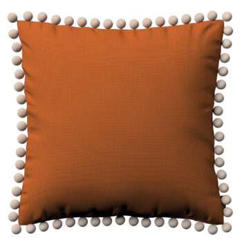 Viera s brmbolcami, hrdzavá, 45 x 45 cm, Cotton Panama, 702-42