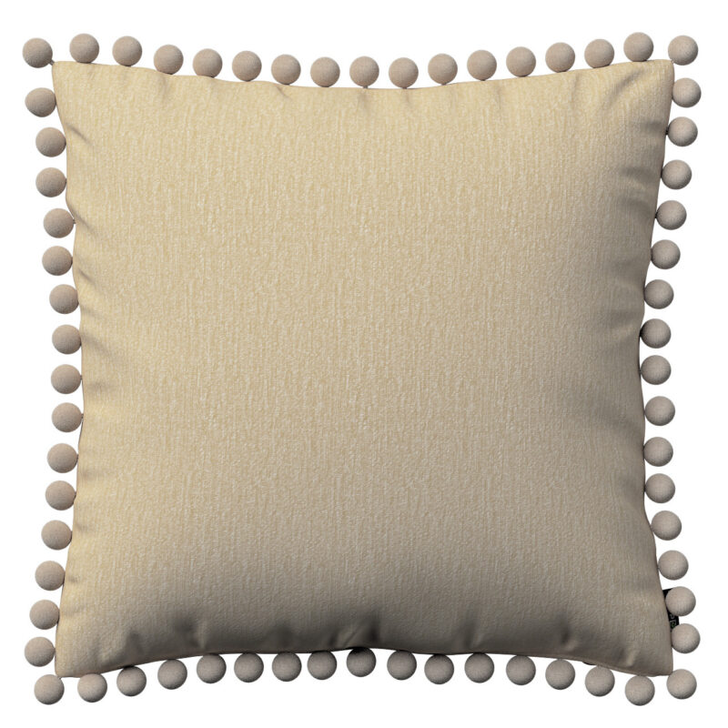 Viera s brmbolcami, krémová, 45 x 45 cm, Chenille, 161-39 Viera s brmbolcami, krémová, 45 x 45 cm, Chenille, 161-39