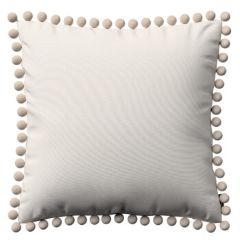 Viera s brmbolcami, krémovo biela, 45 x 45 cm, Etna, 705-01