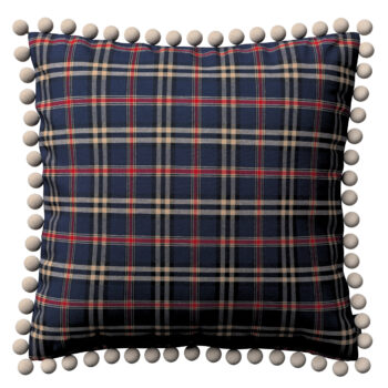 Viera s brmbolcami, modro - červené káro, 45 x 45 cm, Quadro, 142-68