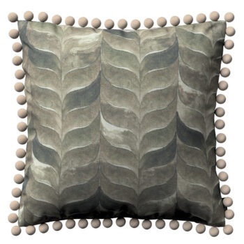 Viera s brmbolcami, odtiene hnedej, béžovej a zelenej, 45 x 45 cm, Abigail, 143-12