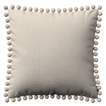 Viera s brmbolcami, prírodný ľan, 45 x 45 cm, Linen, 392-05