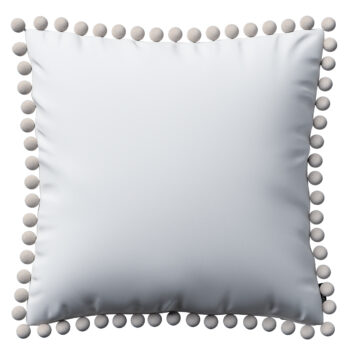 Viera s brmbolcami, saténová teplá biela, 45 x 45 cm, Vintage 70's, 139-00