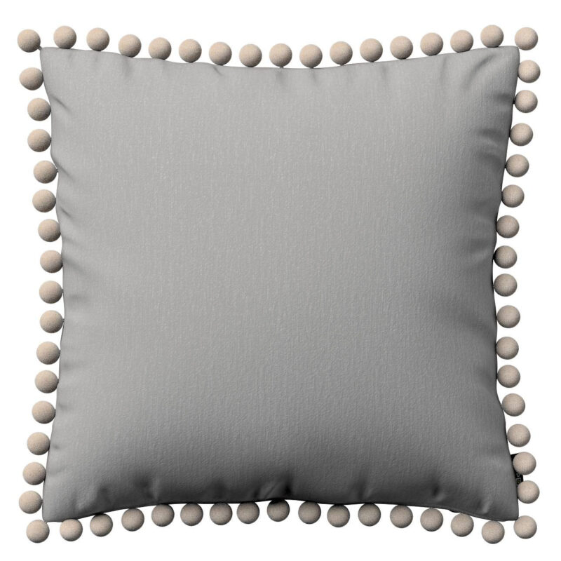 Viera s brmbolcami, sivá, 45 x 45 cm, Chenille, 702-23 Viera s brmbolcami, sivá, 45 x 45 cm, Chenille, 702-23