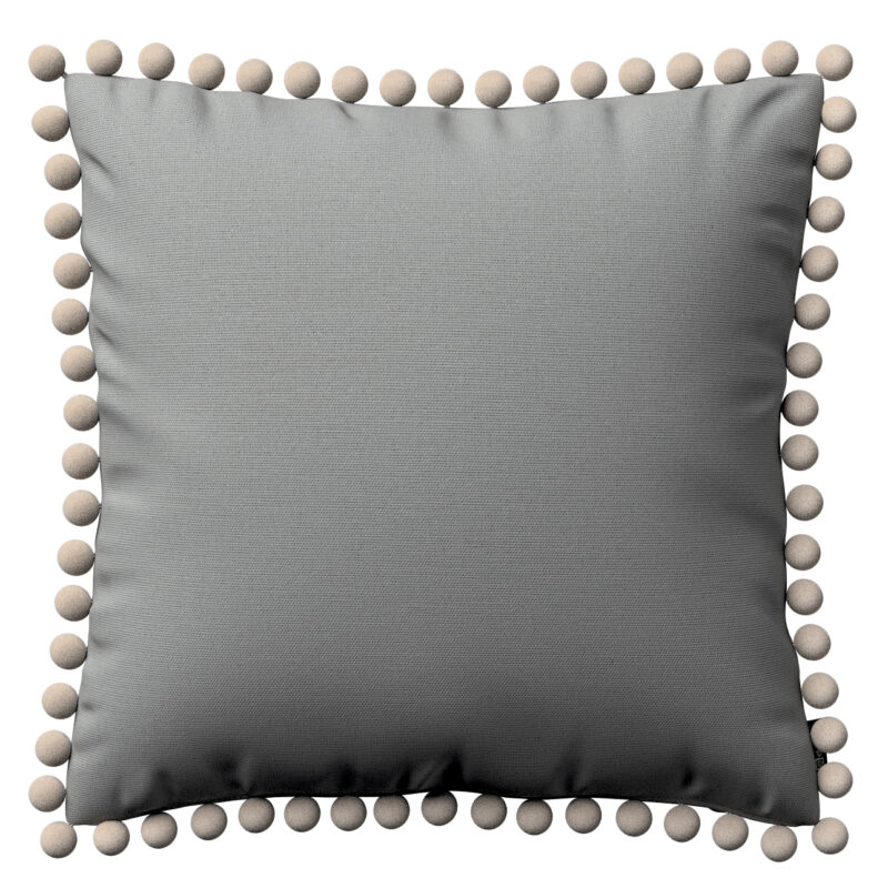 Viera s brmbolcami, sivá, 45 x 45 cm, Loneta, 133-24 Viera s brmbolcami, sivá, 45 x 45 cm, Loneta, 133-24