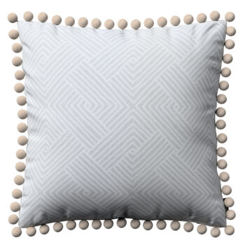 Viera s brmbolcami, sivo-biele geometrické vzory, 45 x 45 cm, Sunny, 143-43