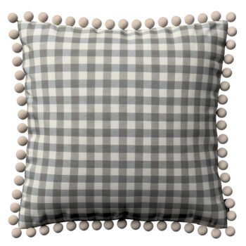 Viera s brmbolcami, sivo-biele káro, 45 x 45 cm, Quadro, 136-11