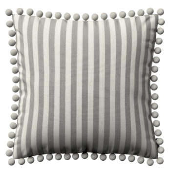 Viera s brmbolcami, sivo-biele prúžky, 45 x 45 cm, Quadro, 136-12